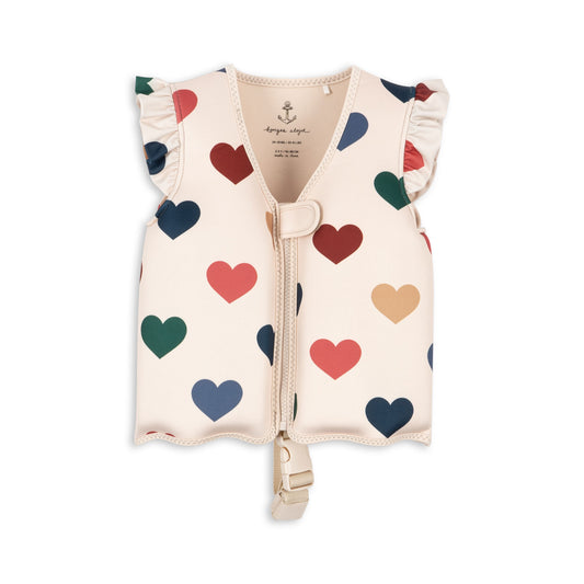 Konges Slojd Konges Sløjd Neoprene Zwemvest Frill - Bon Coeur Coloré - 2-3 jaar - Decomusy