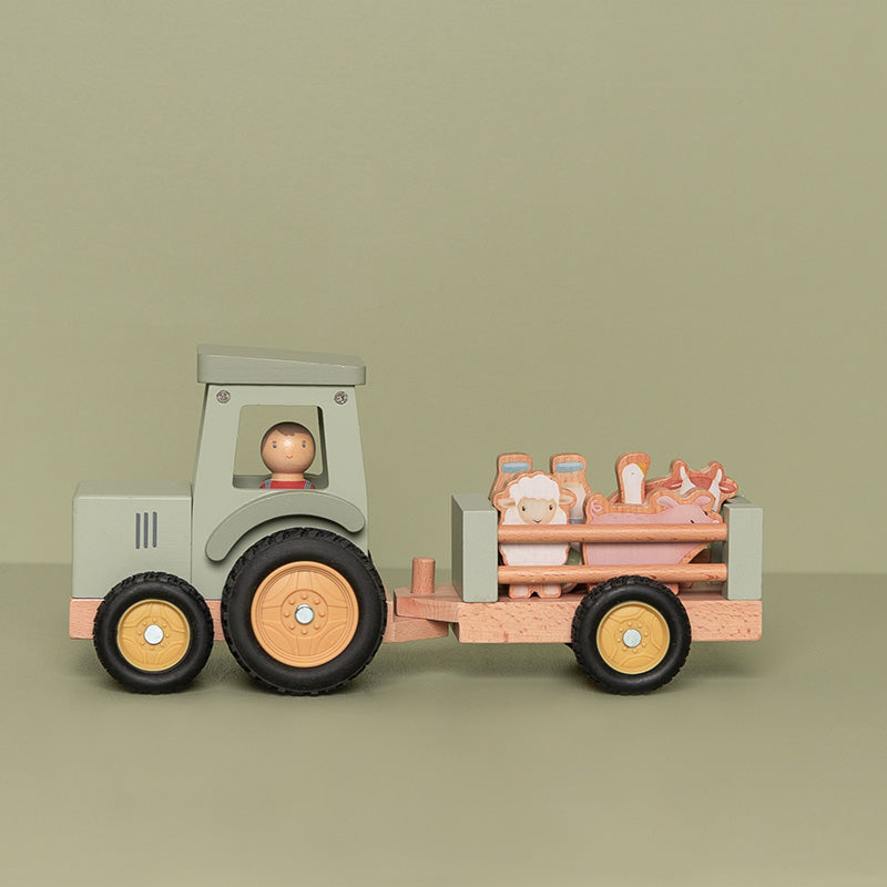Little Dutch Little Dutch Tractor met Trailer - Little Farm - Decomusy