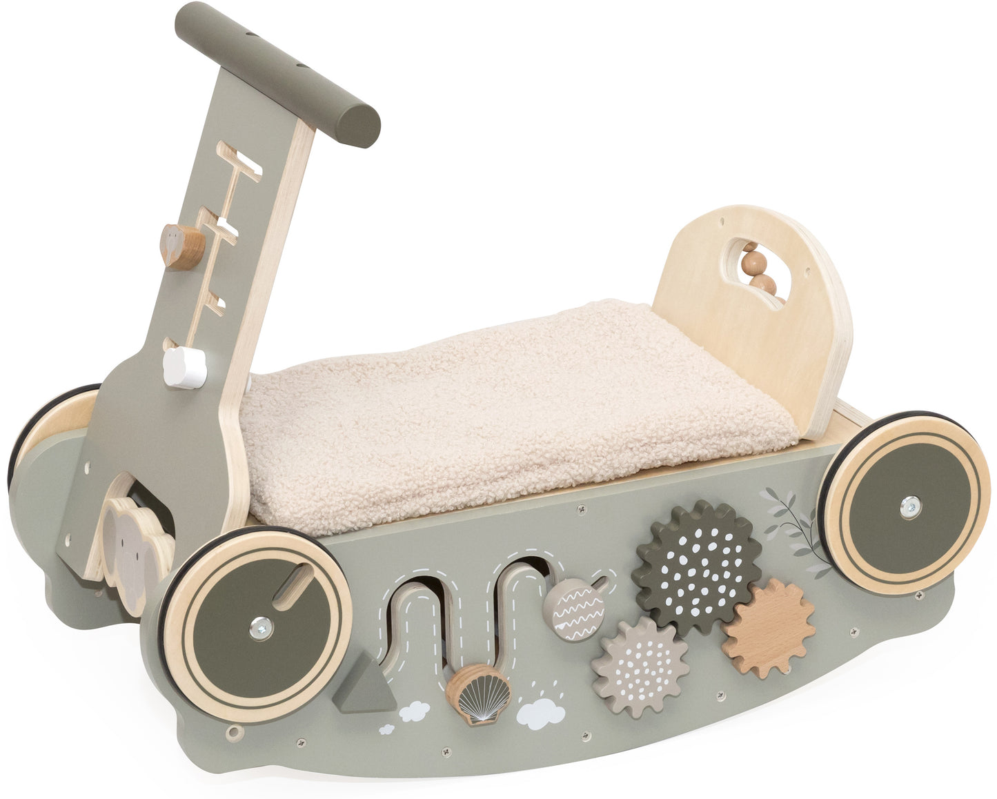 Label Label Label Label 3-in-1 Rocker, Walker and Car - Olive Green - Decomusy
