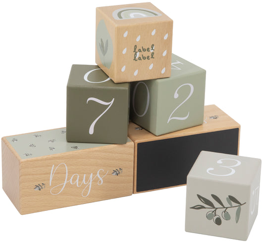 Label Label Label Label Milestone Blocks - Olive Green - Decomusy