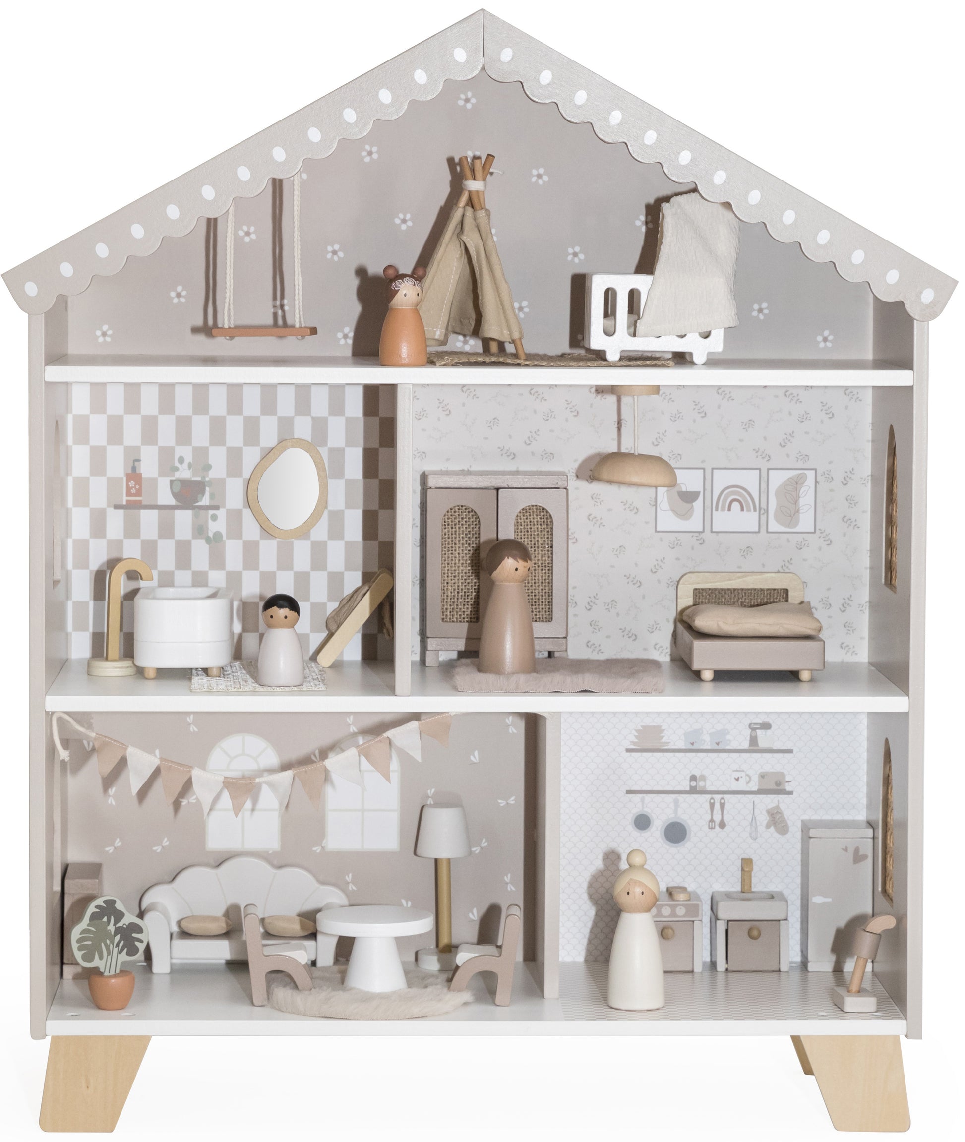 Label Label Label Label Doll House - Poppenhuis - Nougat - Decomusy