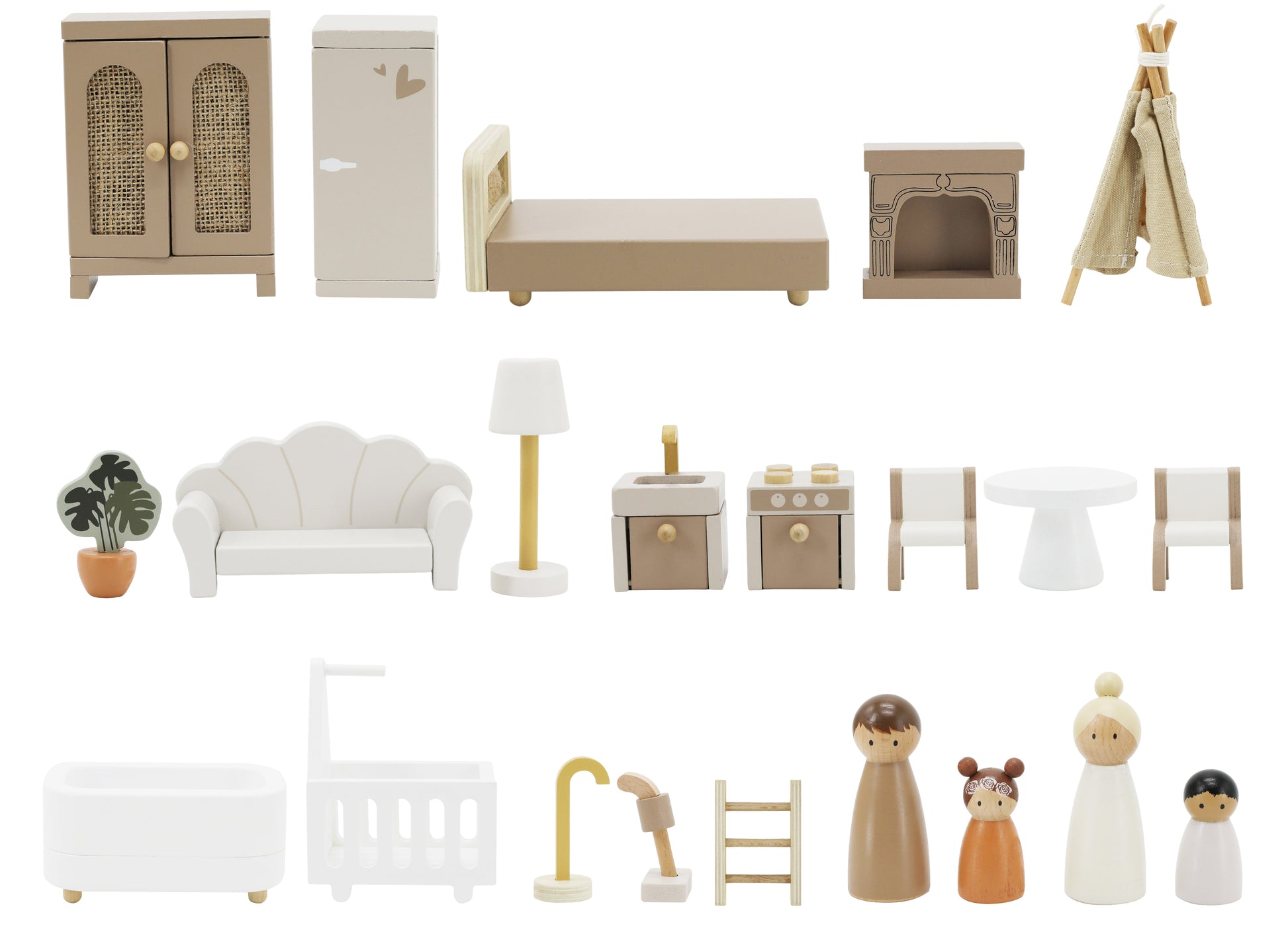 Label Label Label Label Doll House - Poppenhuis - Nougat - Decomusy