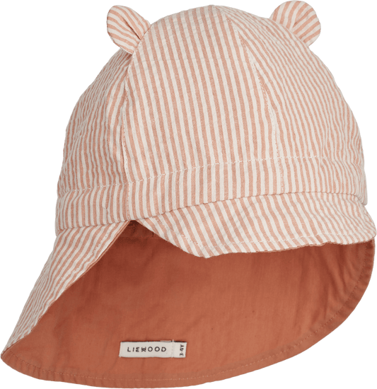 Liewood Liewood Zonnehoedje Gorm Reversible Seersucker Sun Hat - Tuscany Rose Sandy - Decomusy