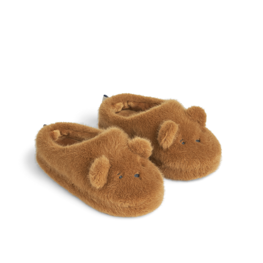 Liewood Liewood Aviaja Bear Slippers Pantoffels - Golden Caramel - Decomusy