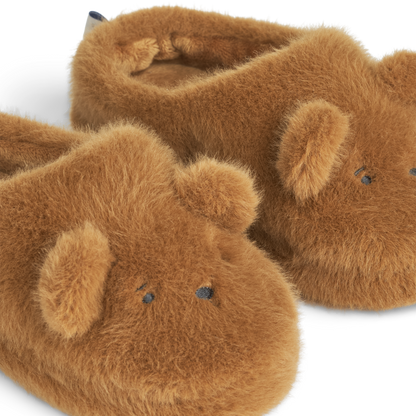 Liewood Liewood Aviaja Bear Slippers Pantoffels - Golden Caramel - Decomusy