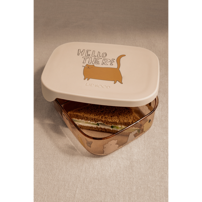 Liewood Liewood Arthur Tritan Lunchbox - Cats and Dogs / Sandy - Decomusy