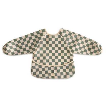 Mushie Mushie Waterproof Slab met Mouwen - Olive Check - Decomusy