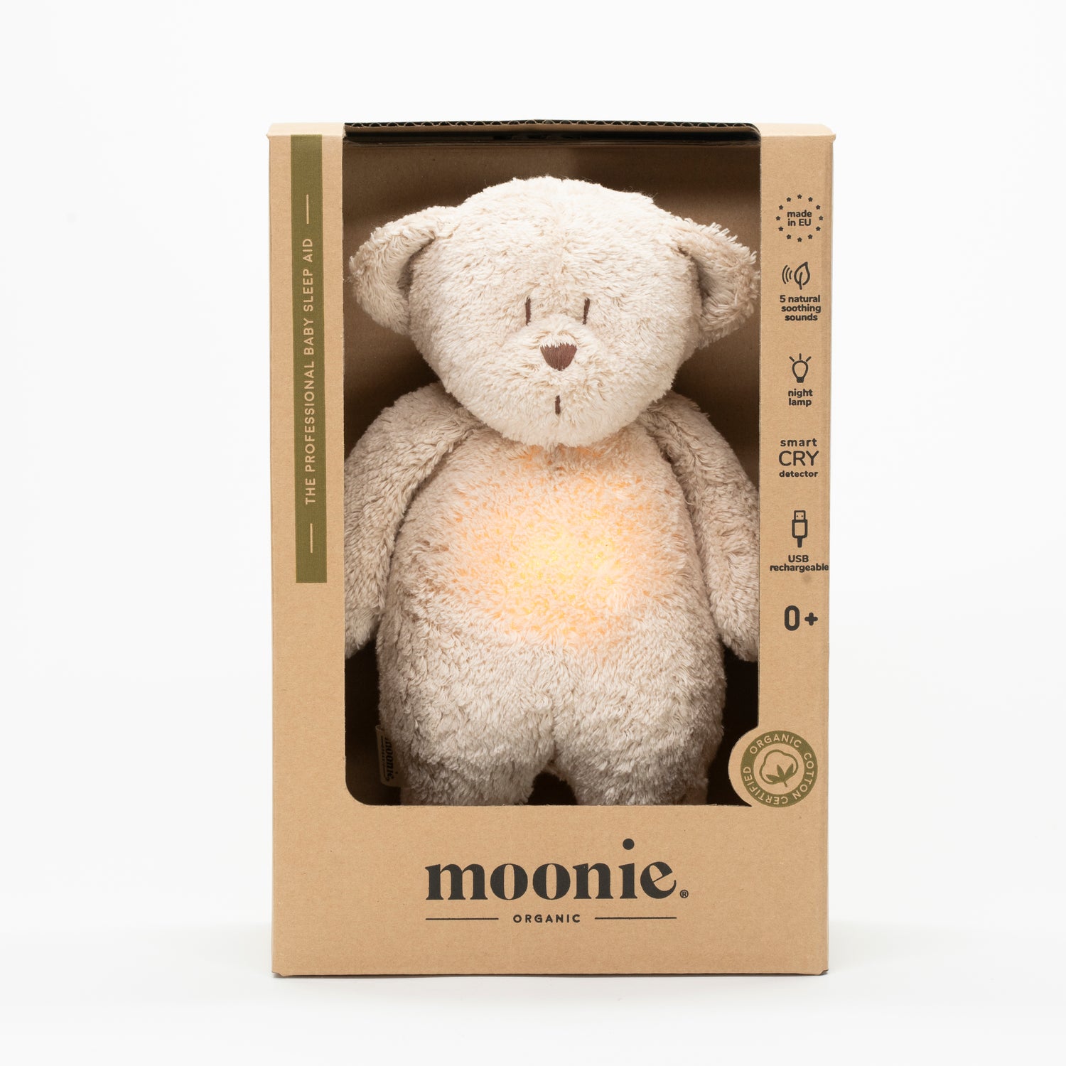 Moonie Moonie Teddy The Humming Friend Hartslag en Licht - Sand Natur - Decomusy