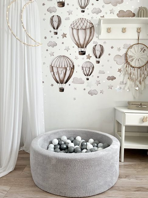 Moje. Moje. Ballenbad - 90x40 cm - Teddy Grey - Decomusy