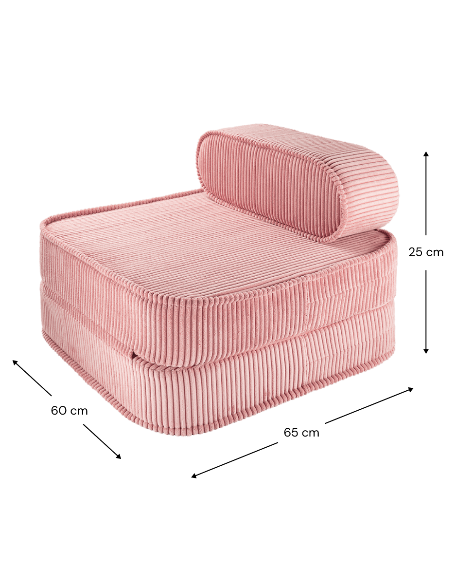 Wigiwama Wigiwama Corduroy Flip Chair Kinderfauteuil - Pink Mousse - Decomusy