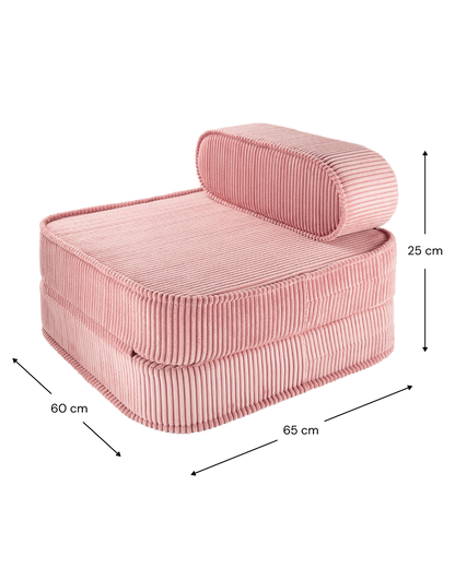 Wigiwama Wigiwama Corduroy Flip Chair Kinderfauteuil - Pink Mousse - Decomusy