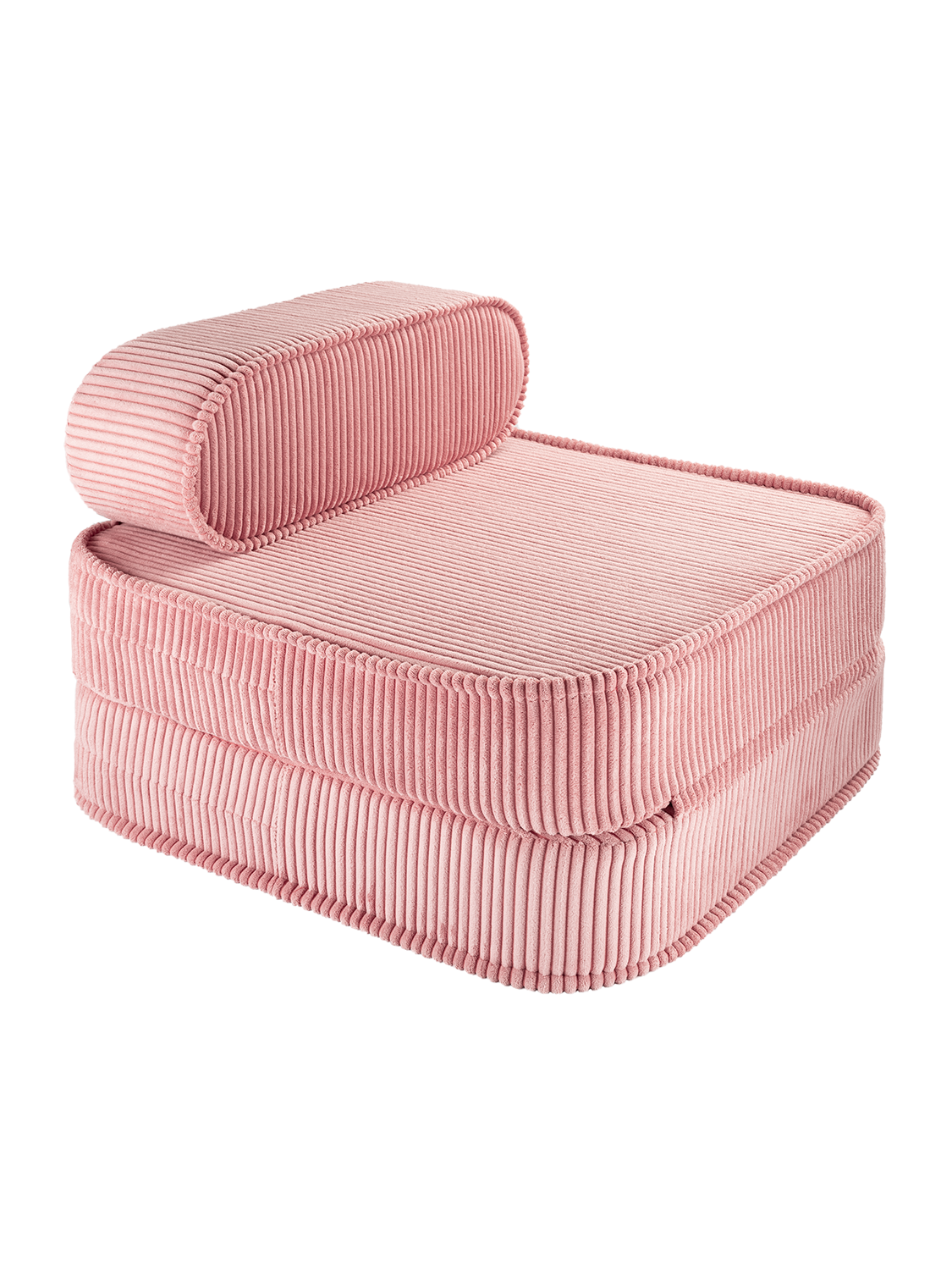 Wigiwama Wigiwama Corduroy Flip Chair Kinderfauteuil - Pink Mousse - Decomusy