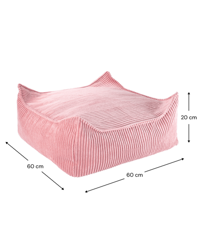 Wigiwama Wigiwama Vierkant Poef Ottoman - Pink Mousse - Decomusy