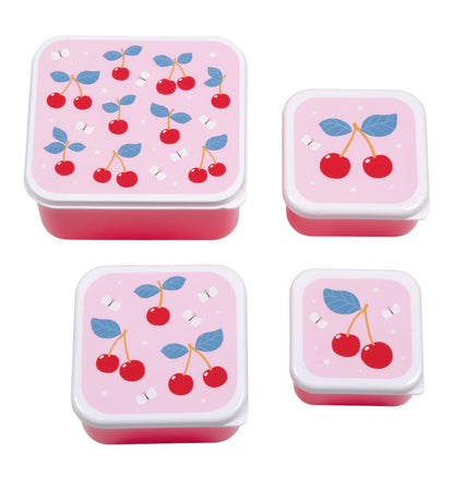 A Little Lovely Company A Little Lovely Company Lunch & Snackbox Set Cherries - Decomusy