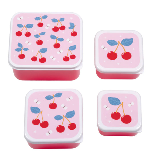 A Little Lovely Company A Little Lovely Company Lunch & Snackbox Set Cherries - Decomusy