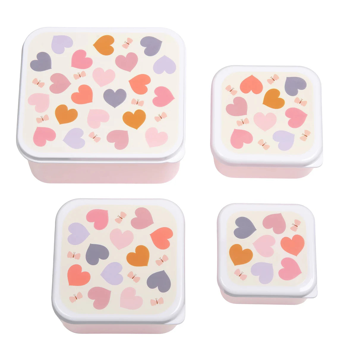 A Little Lovely Company Lunch & Snackbox Set Hearts