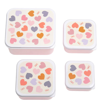 A Little Lovely Company Lunch & Snackbox Set Hearts