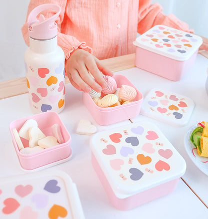 A Little Lovely Company Lunch & Snackbox Set Hearts