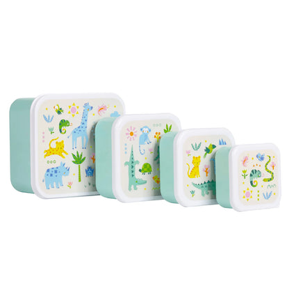 A Little Lovely Company Lunch & Snackbox Set Jungle