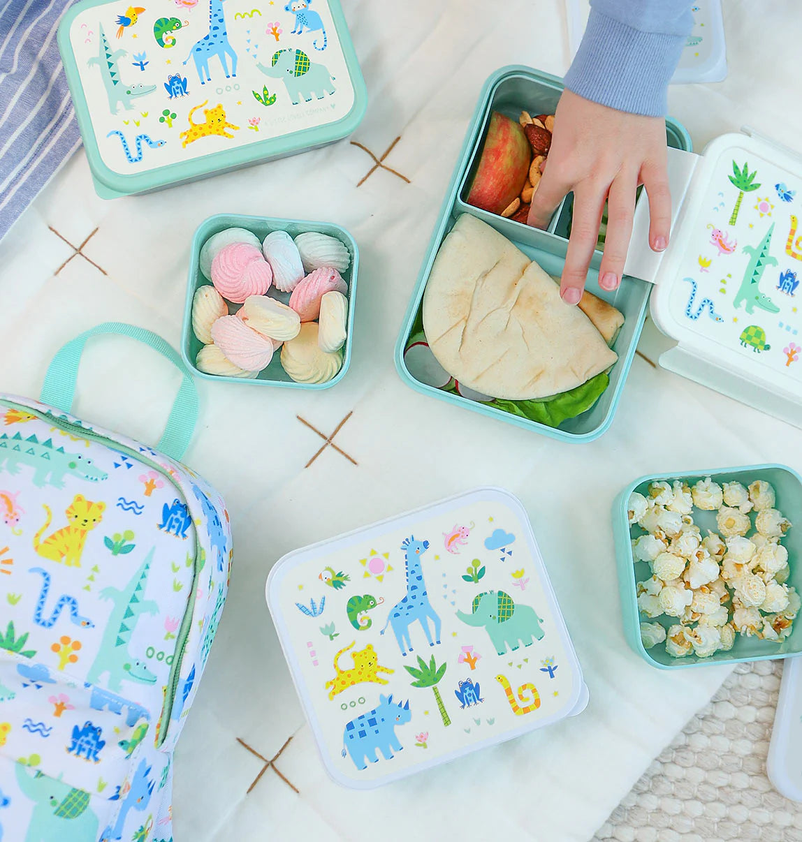 A Little Lovely Company Lunch & Snackbox Set Jungle