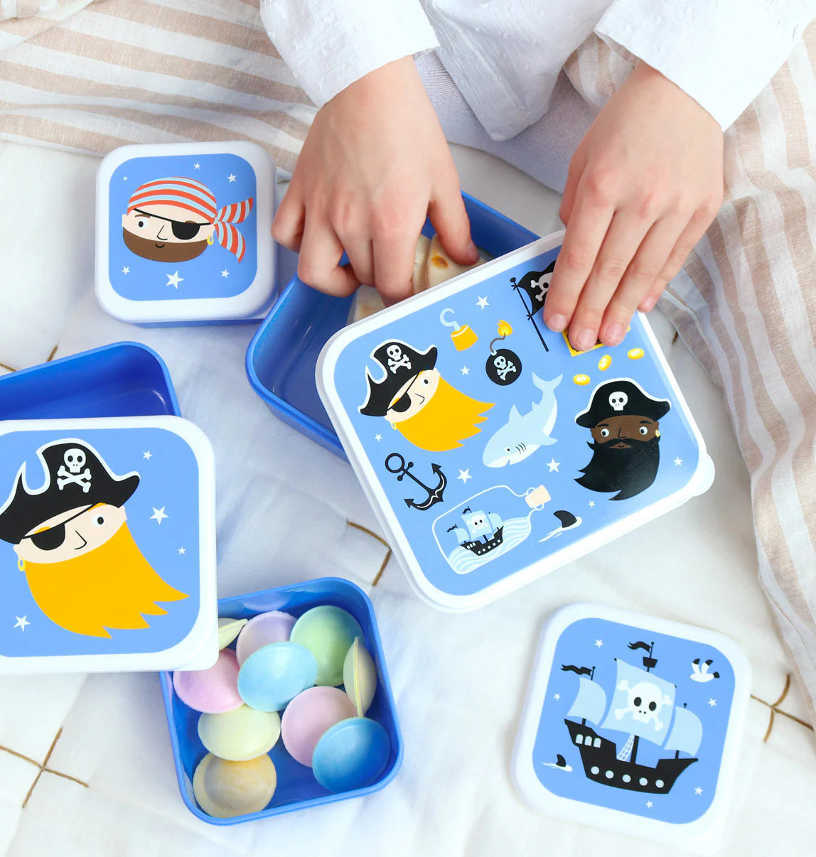 A Little Lovely Company A Little Lovely Company Lunch & Snackbox Set Pirates - Decomusy