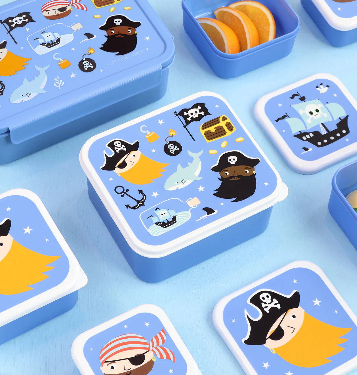 A Little Lovely Company A Little Lovely Company Lunch & Snackbox Set Pirates - Decomusy