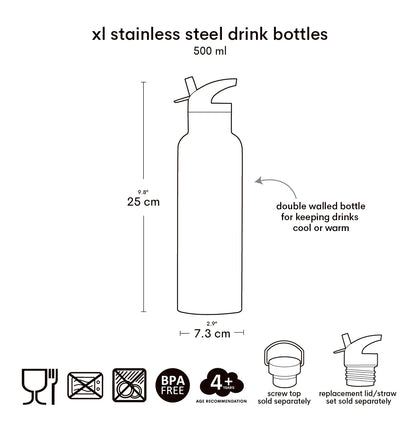 A Little Lovely Company XL roestvrijstalen drinkfles Hearts