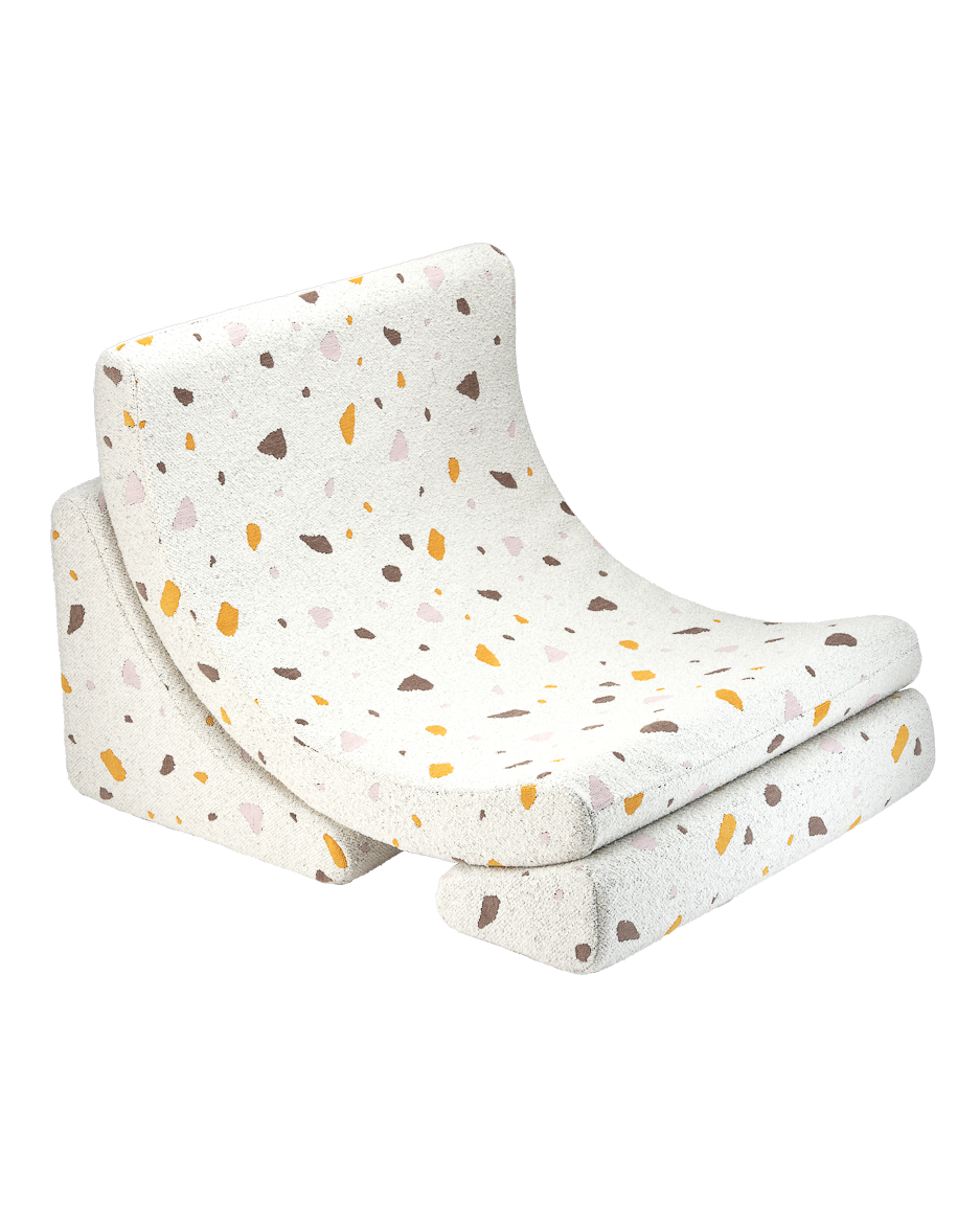 Wigiwama Wigiwama Beanbag Moon Chair Kinderfauteuil - Terrazzo Marble - Decomusy