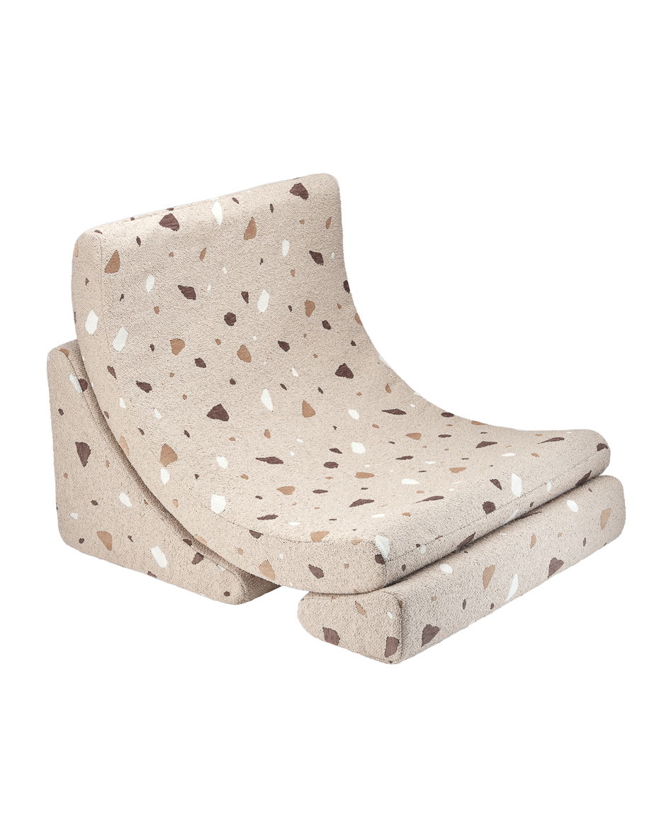 Wigiwama Wigiwama Beanbag Moon Chair Kinderfauteuil - Terrazzo Sand - Decomusy