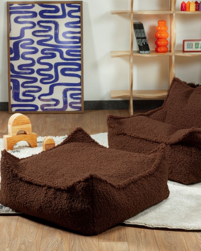 Wigiwama Wigiwama Vierkant Poef Ottoman Teddy - Warm Hazel - Decomusy