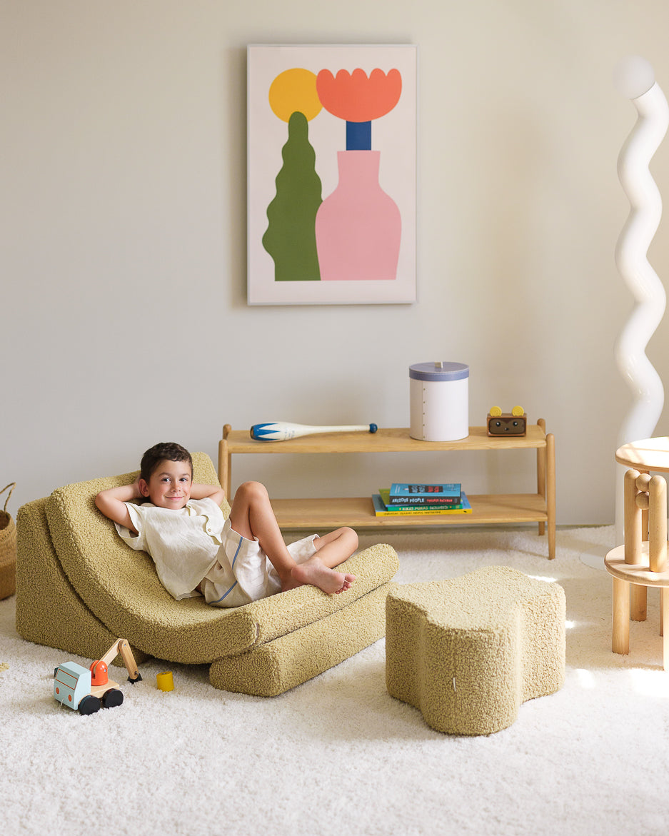 Wigiwama Wigiwama Beanbag Moon Chair Kinderfauteuil - Matcha - Decomusy