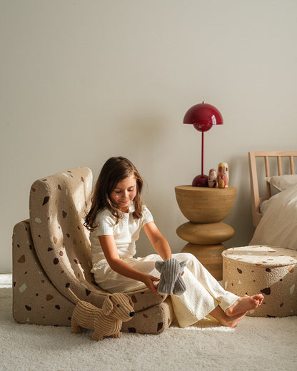 Wigiwama Wigiwama Beanbag Moon Chair Kinderfauteuil - Terrazzo Sand - Decomusy