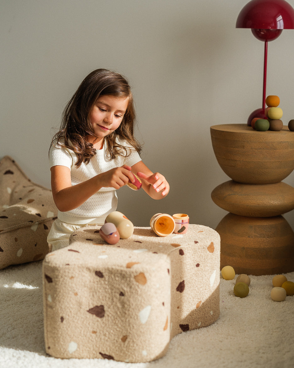 Wigiwama Wigiwama Cloud Pouffe Poef - Terrazzo Sand - Decomusy