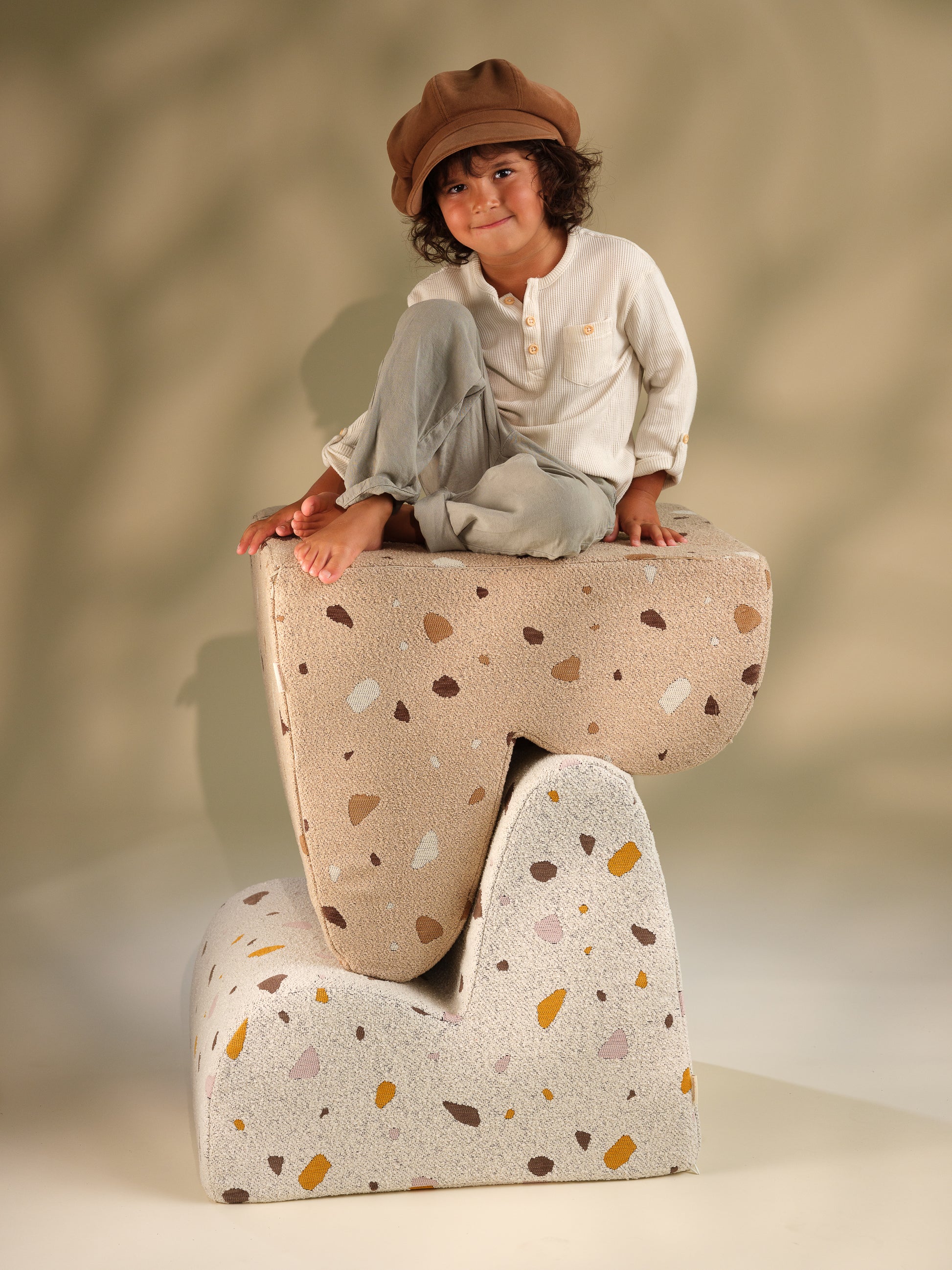 Wigiwama Wigiwama Cloud Beanbag Chair Kinderfauteuil - Terrazzo Marble - Decomusy