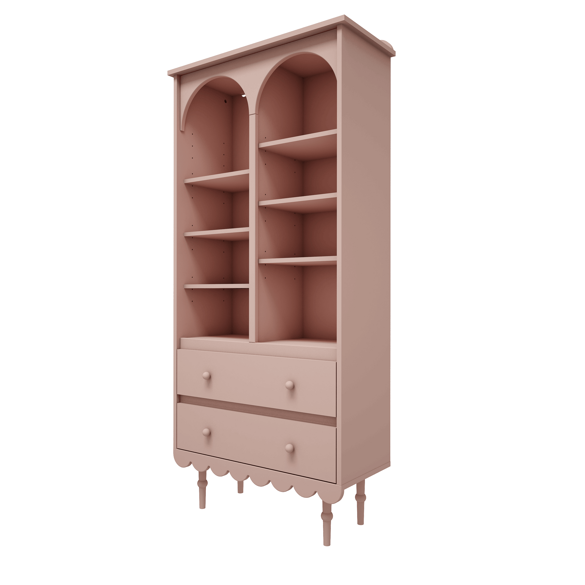 WoodLuck Woodluck Boekenkast Retro Babushka Large - Natural Pink - Decomusy