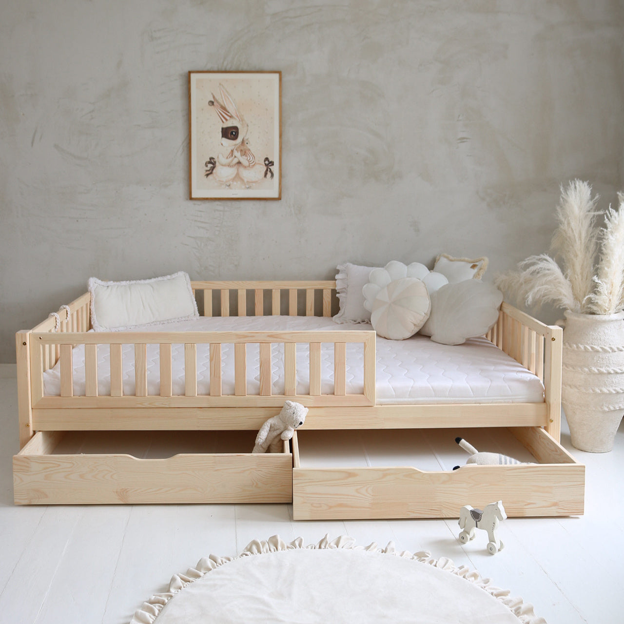 Decomusy Decomusy Kinderbed met uitvalbeveiliging Naturel - 140x200cm - Decomusy