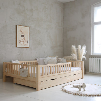 Decomusy Decomusy Kinderbed met uitvalbeveiliging Naturel - 140x200cm - Decomusy