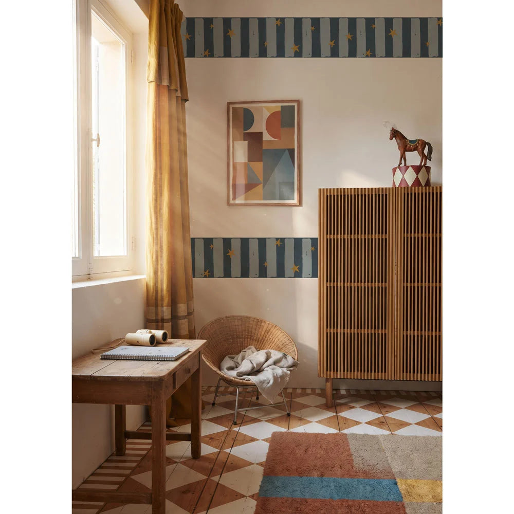 Dekornik Behangrand Border Spanish stripes Blue with Stars