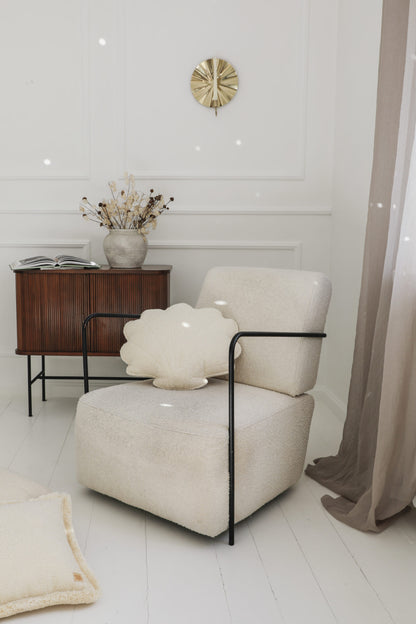 Moi Mili Boucle Schelp Kussen “White Teddy”