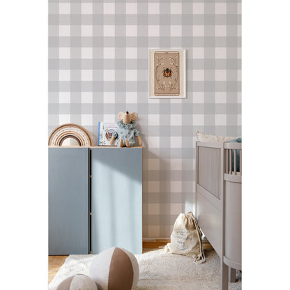 Dekornik Dekornik Behang - Check Grey - Decomusy