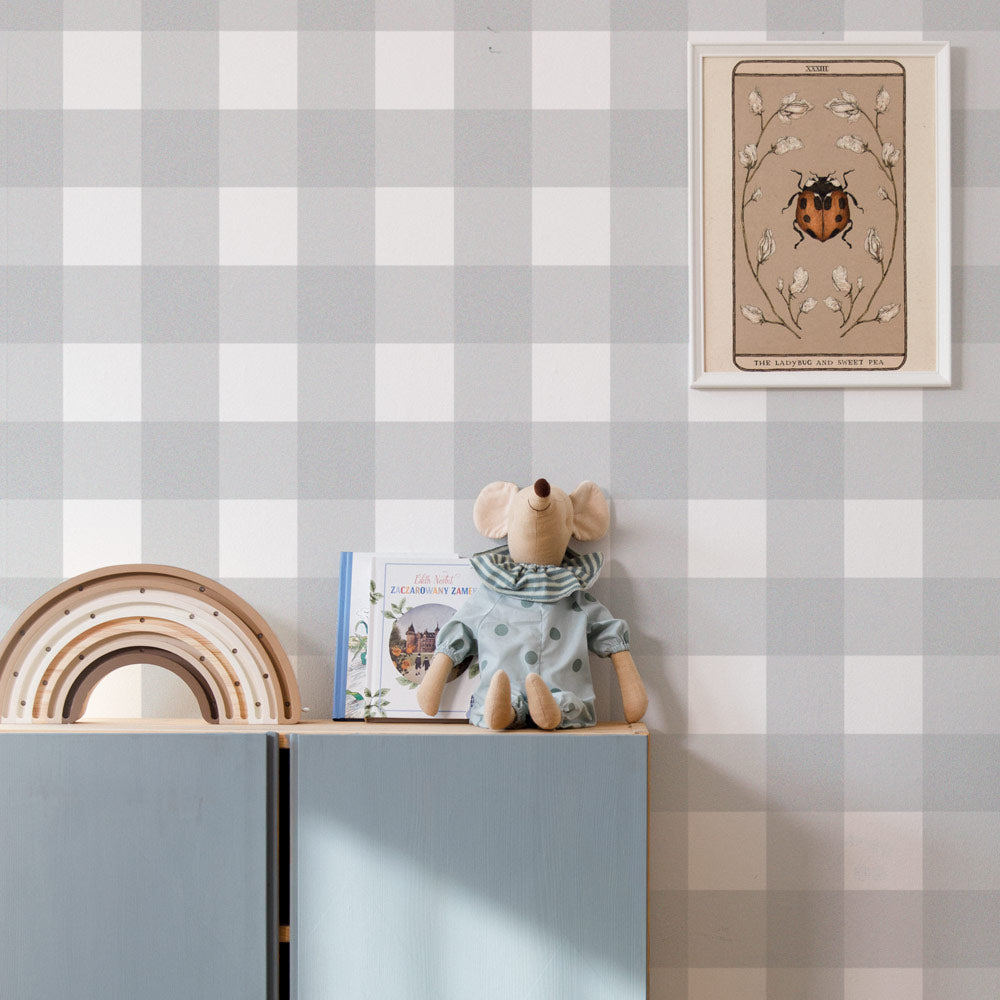 Dekornik Dekornik Behang - Check Grey - Decomusy