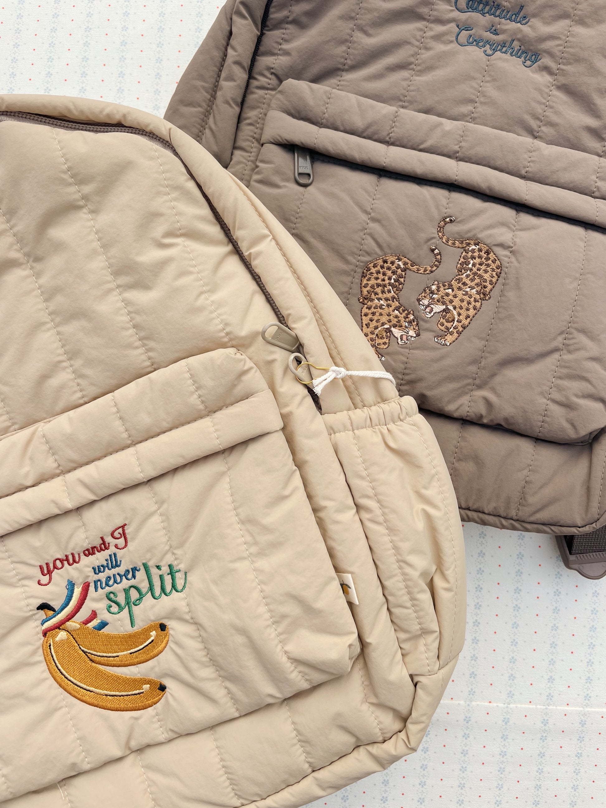 Konges Slojd Konges Slojd Juno Quilted Backpack Rugzak Midi - Walnut - Decomusy