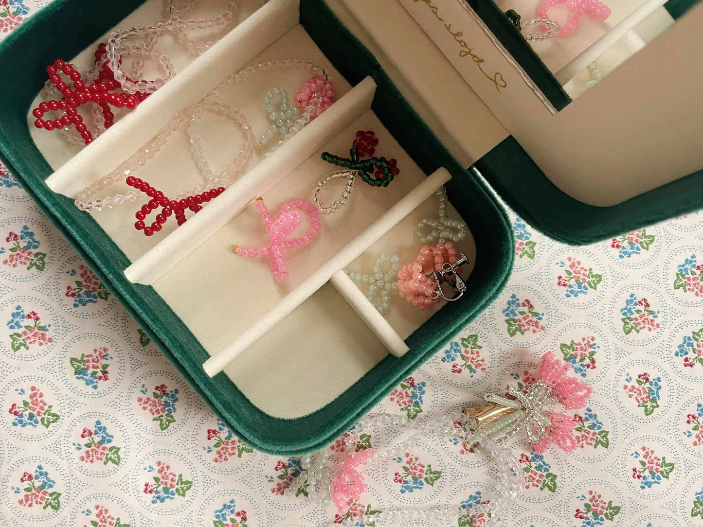 Konges Slojd Konges Slojd Juwelendoosje met juwelen - All I wish for Jewelry - Bottle Green - Decomusy