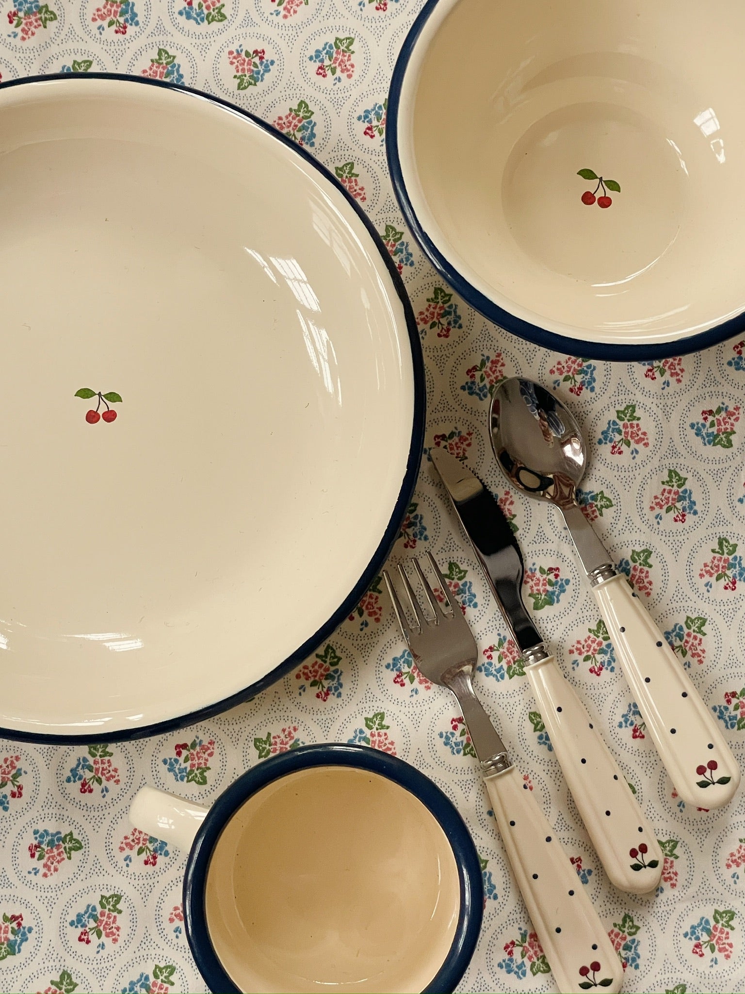 Konges Slojd Konges Slojd Bestek - Cutlery Set - Navy Dot - Decomusy