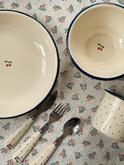 Konges Slojd Konges Slojd Bestek - Cutlery Set - Navy Dot - Decomusy
