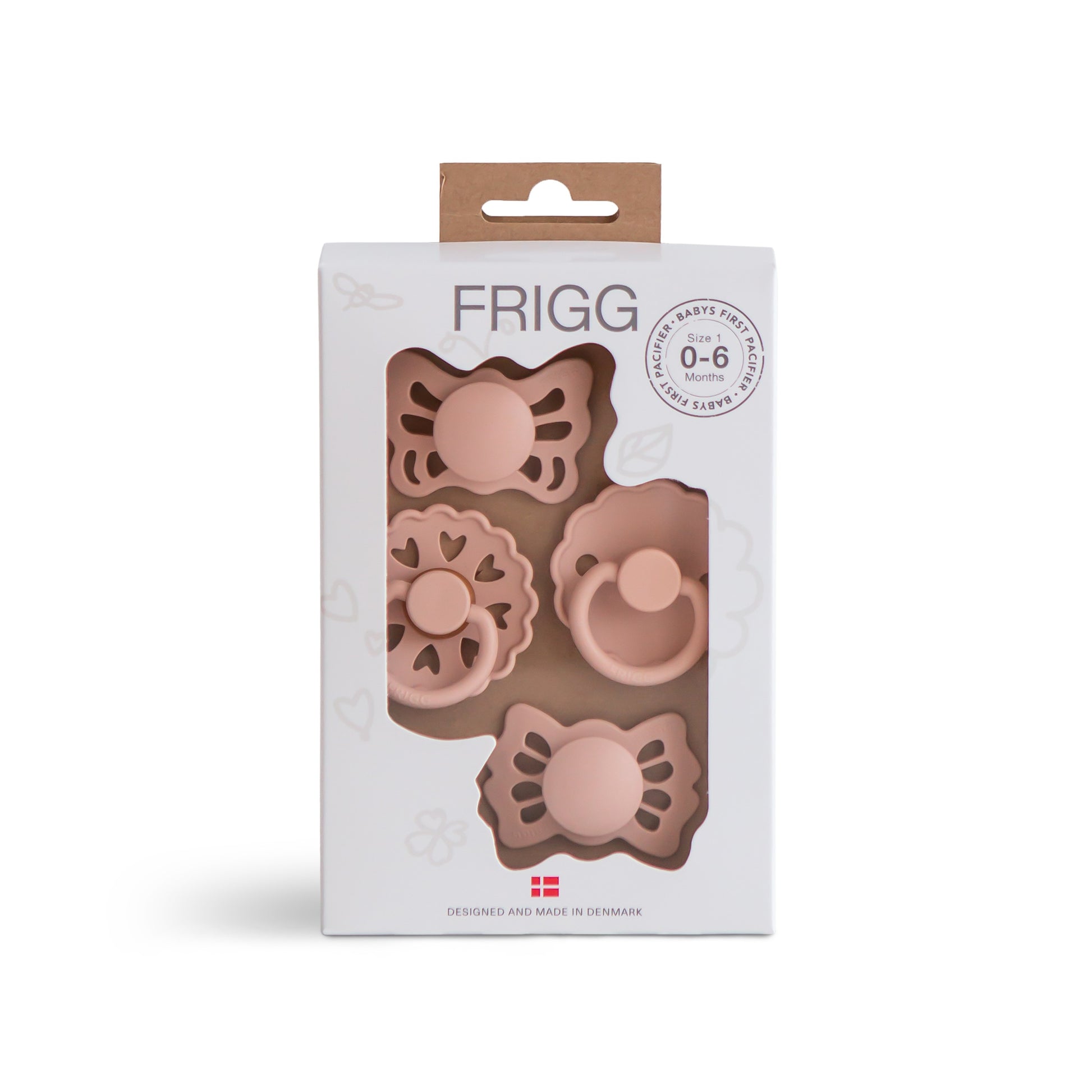 frigg Frigg Baby's First Pacifier Fopspenen Set - Blush - Decomusy