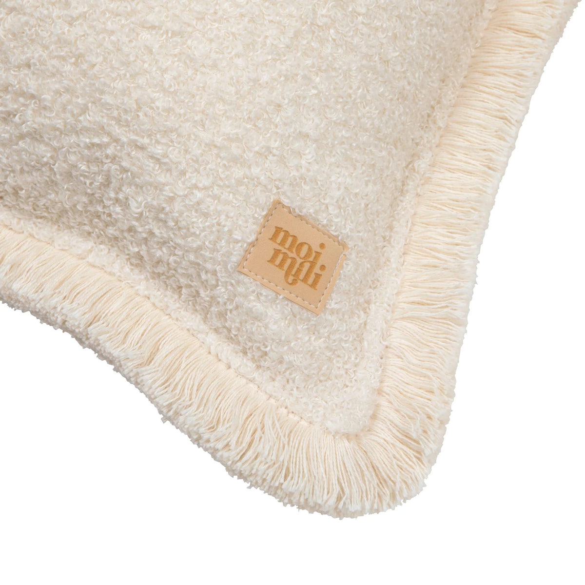 Moi Mili Fluffy Boucle Teddy Vierkant Kussen met zoom