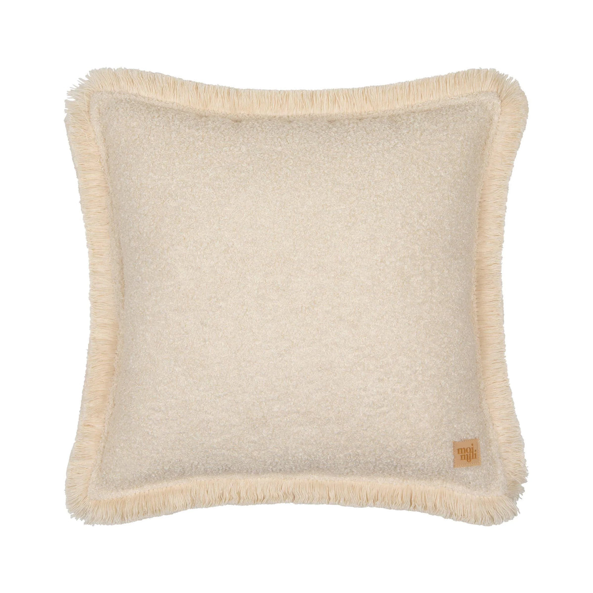 Moi Mili Fluffy Boucle Teddy Vierkant Kussen met zoom