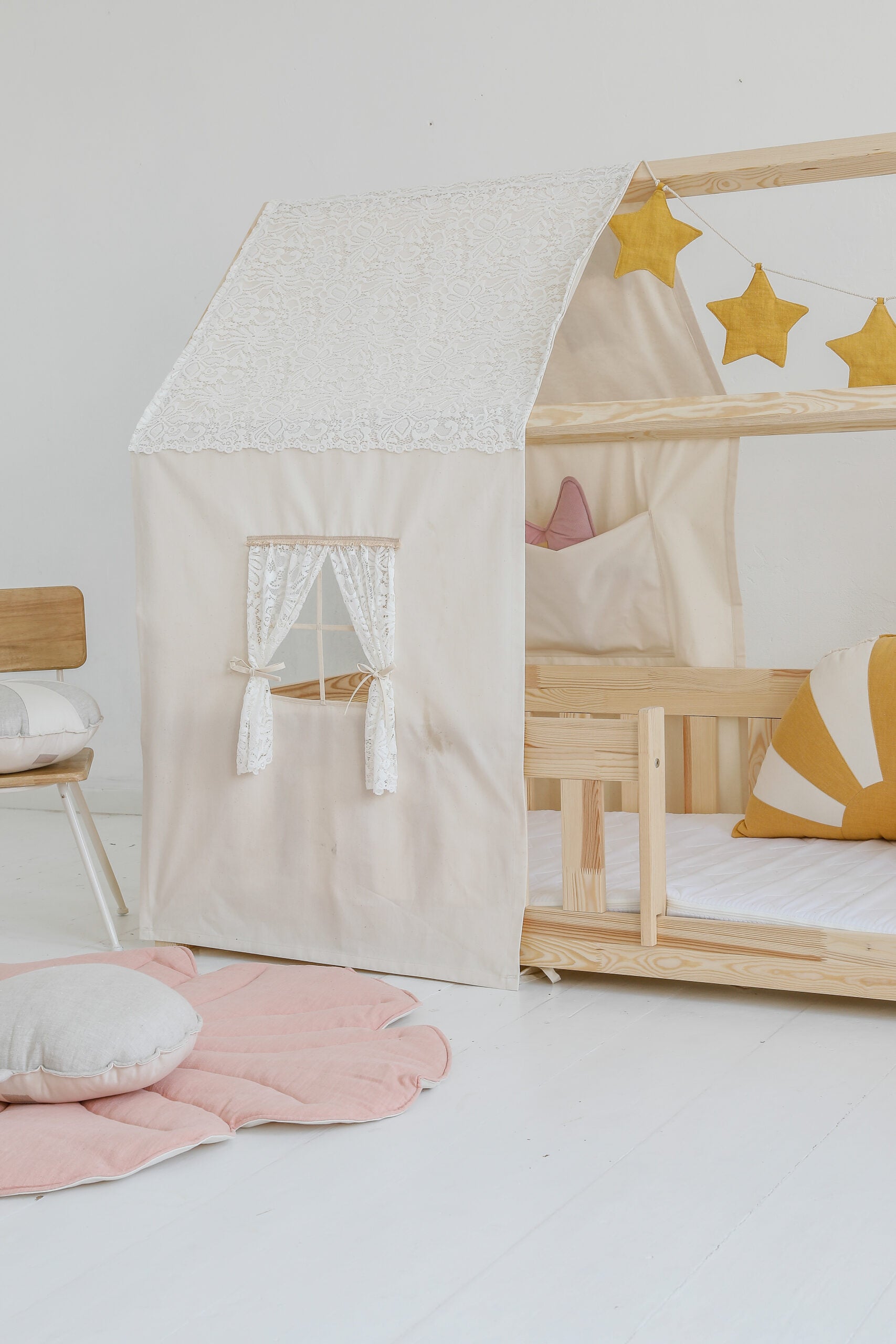 Moi Mili Moi Mili Hemelbed in de vorm van een huis - Boho White - Decomusy