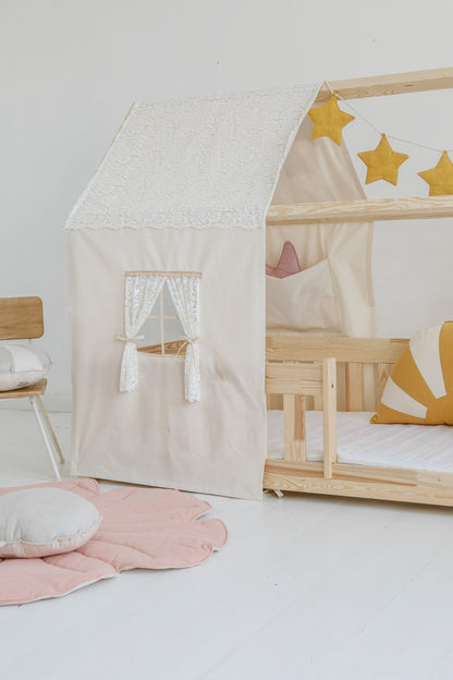 Moi Mili Moi Mili Hemelbed in de vorm van een huis - Boho White - Decomusy
